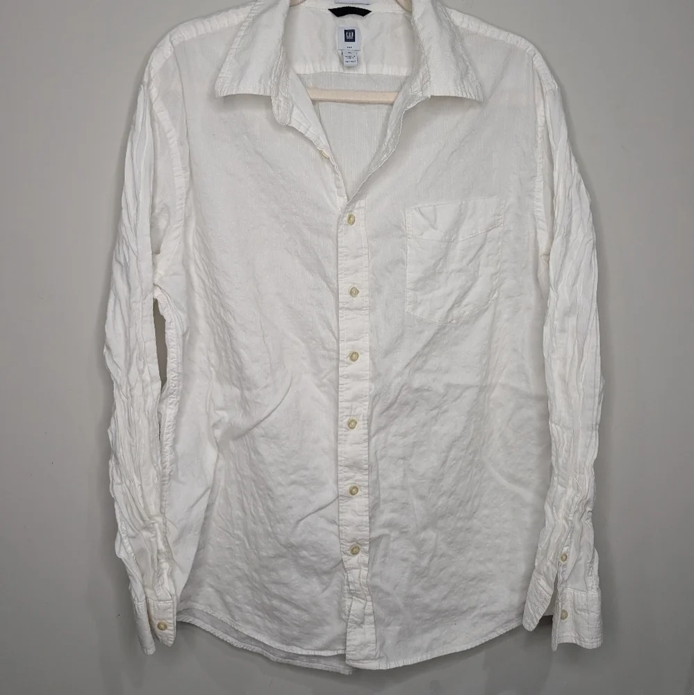 GAP Men’s Classic White Button-Down Shirt | Size‎ XL | 100% Cotton - Picture 5 of 6